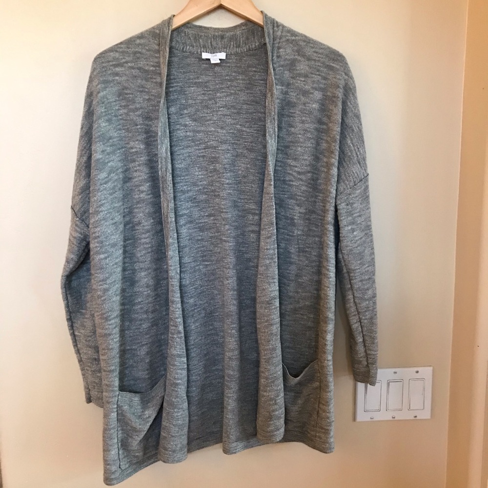 J Jill Grey Cotton Cardigan- Size L